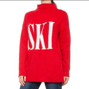 Cupcakes & cashmere sweater ski red white